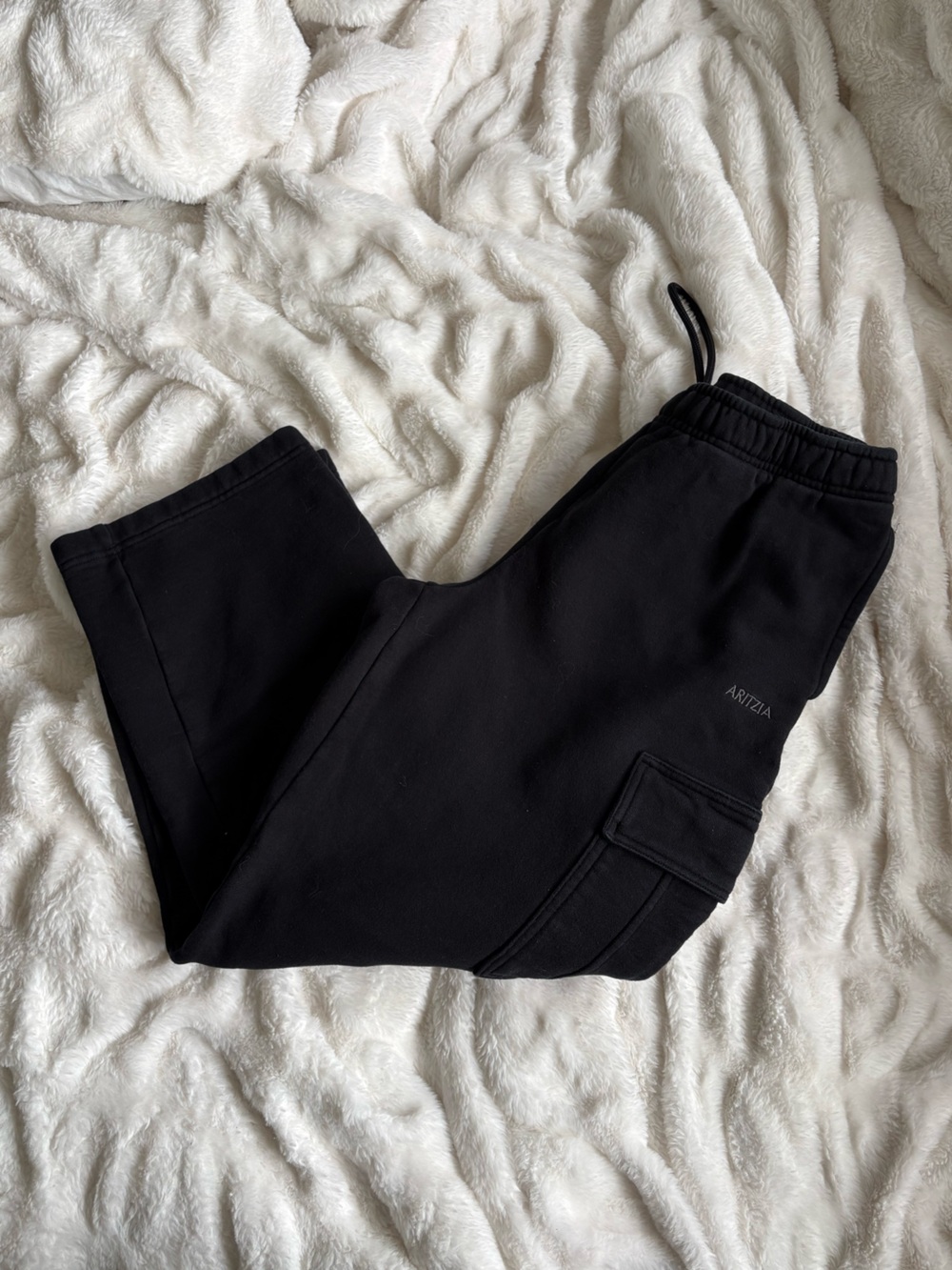 Aritzia Black Cargo Track Pants
